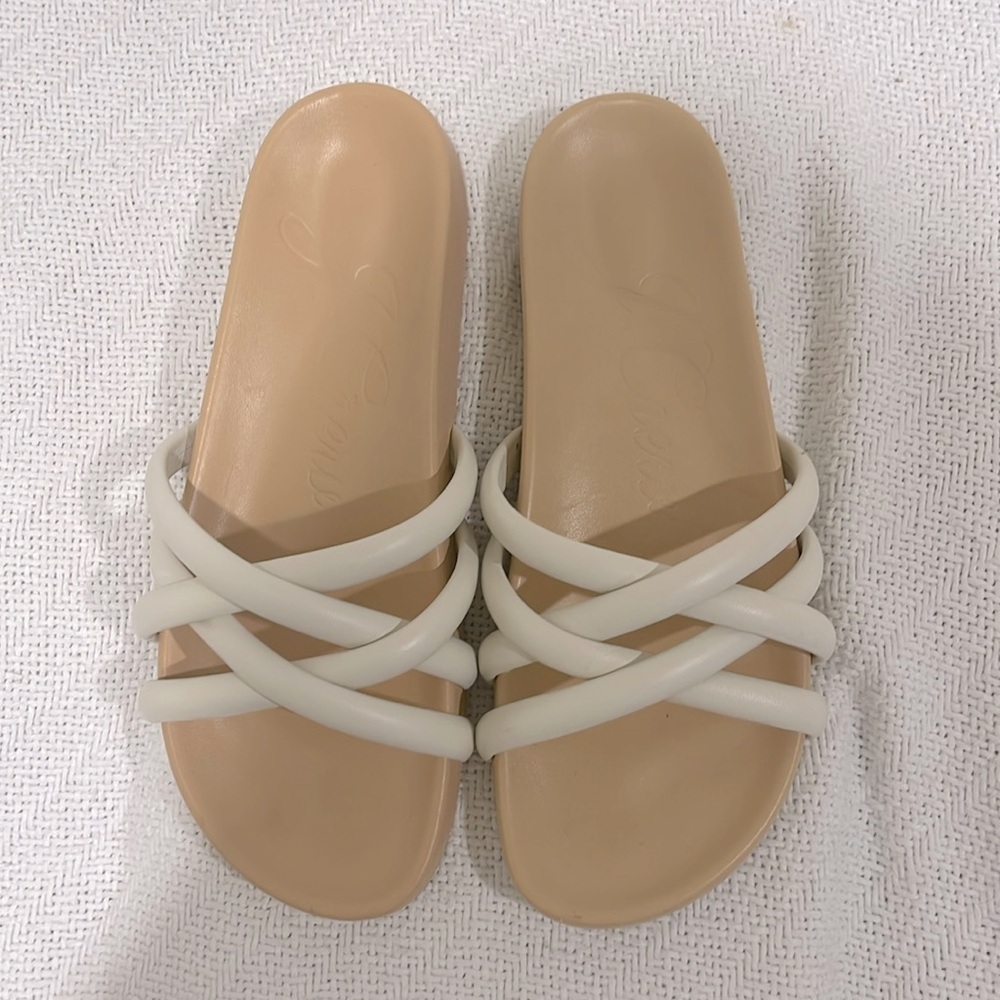 J.Crew cushy strap leather slide sandals size 9 great condition